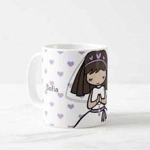 Première Sainte Communion nom tasse pour une fille