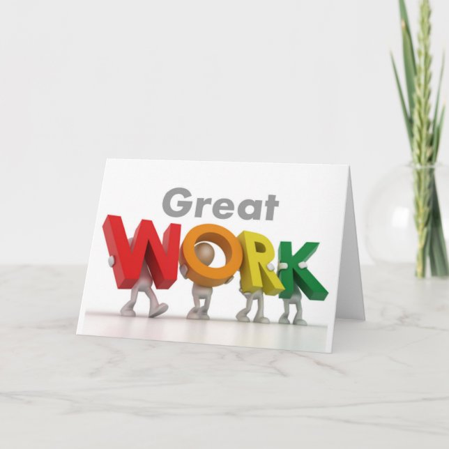Premiere Series - Great Work Card (Front)