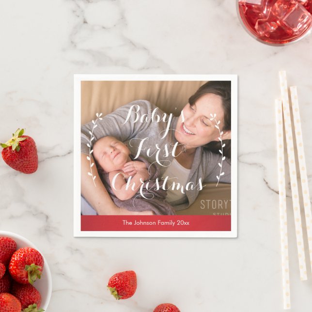 Première serviettes en papier mignet de Noël pour  (En situation)