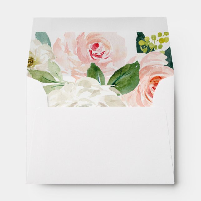 Premières enveloppes florales roses à l'anniversai (Dos (Bas))