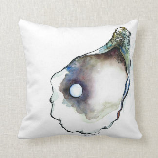 Premiers huître d'aquarelle d'essai et coussin de