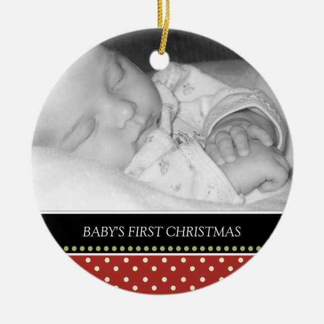 Premiers ornements de souvenir de Noël du bébé (Devant)