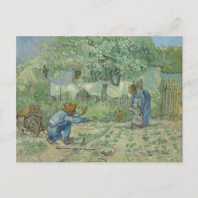Premiers Pas, d'après Millet, carte postale de Van (Devant)