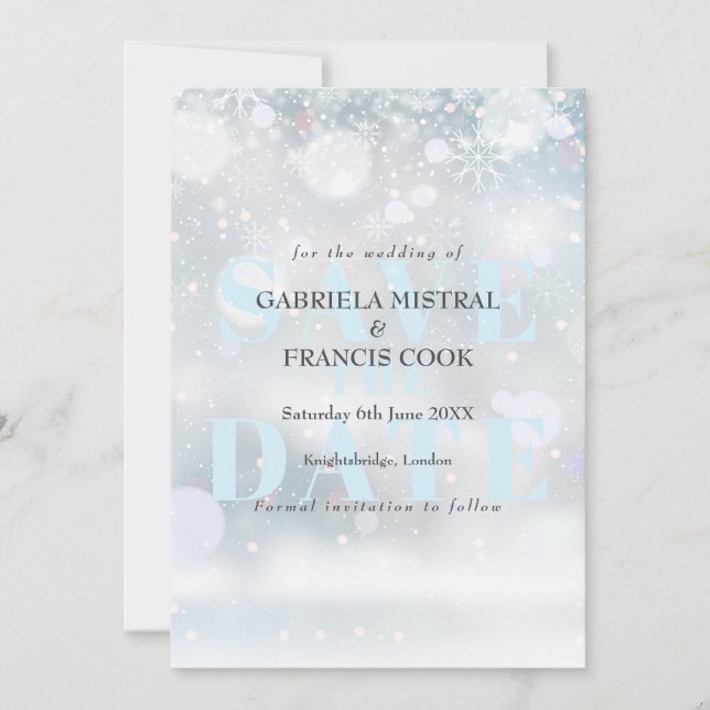 Premiers Snowflakes Enregistrer la carte Date (Devant)