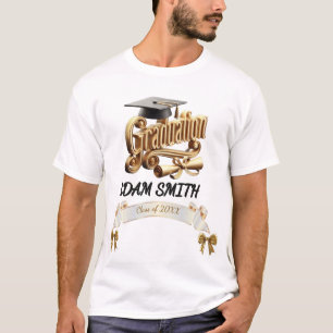 Premium 3D Gold Personalized Graduation T-Shirt 26