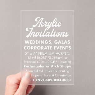 Premium 40 Mil Frosted Acrylic Invitation