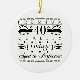 Premium 40th Birthday Ceramic Ornament