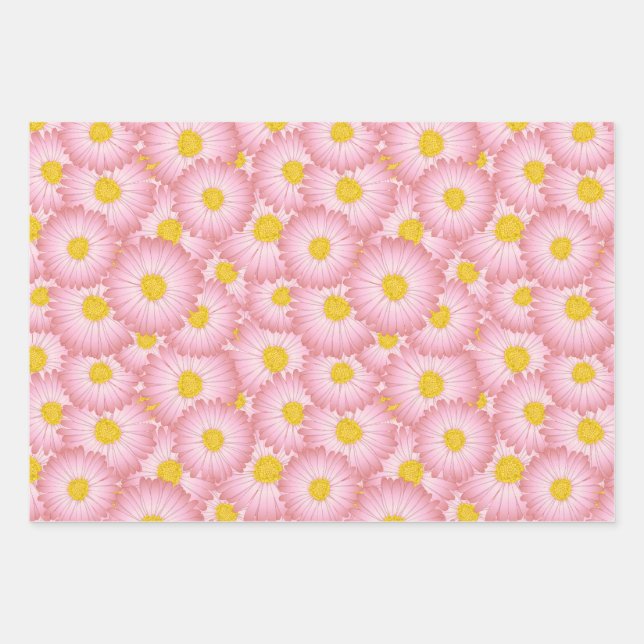 Premium Artistic Floral Gift Wrap -Set of 3 Sheets (Front)
