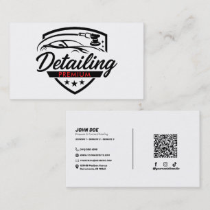 Premium Auto Car Detailing Body Shop Modern Sleek Business Card