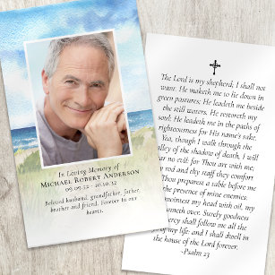 Premium Beach Memorial Prayer Card