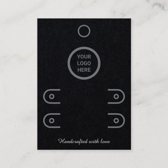 Premium Black Double Row Stud Earring Display Card (Front)