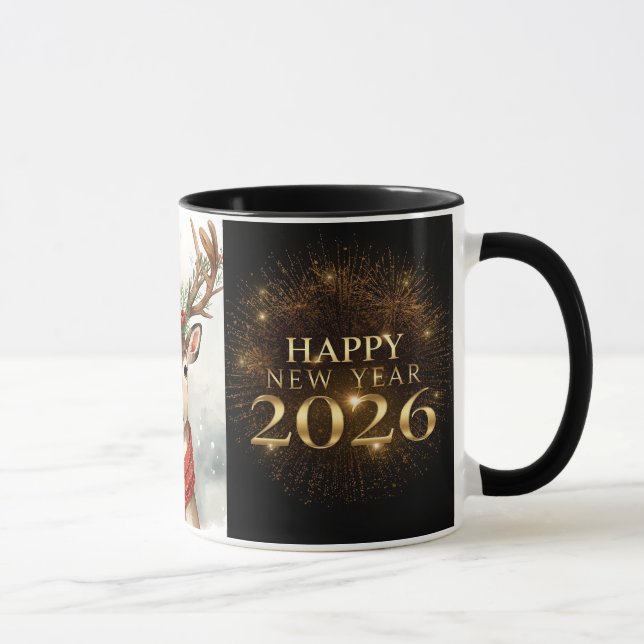 premium black gold happy new year coffee mug (Right)
