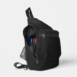 Premium Black Leather Texture Bag