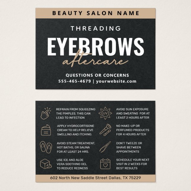 Premium Black Luxe Eyebrow Threading Aftercare (Devant & derrière)