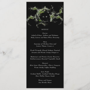 Premium Black Monogram   Eucalyptus Wreath Wedding Menu