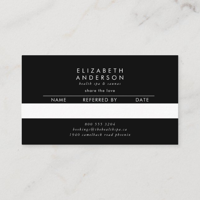 Premium Black Onyx Pampas Grass Floral Ultra Referral Card (Back)