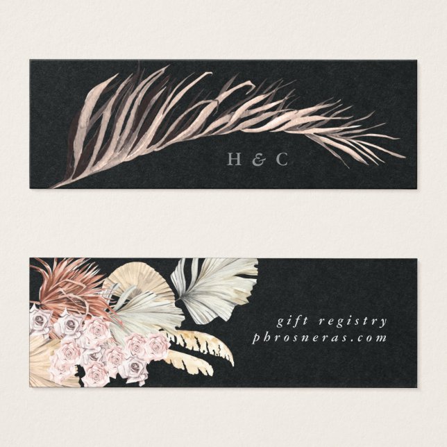 Premium Black Pampas Grass Floral Jungle Mariage (Devant & derrière)