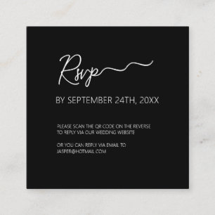 Premium Black RSVP QR Code Enclosure Card
