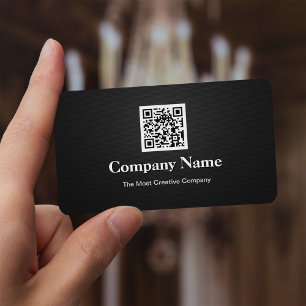 Premium Black White Company Business QR Code Logo Business Card