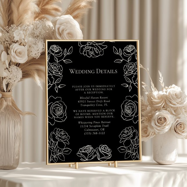 Premium Black & White French Roses Wedding Details (Creator Uploaded)