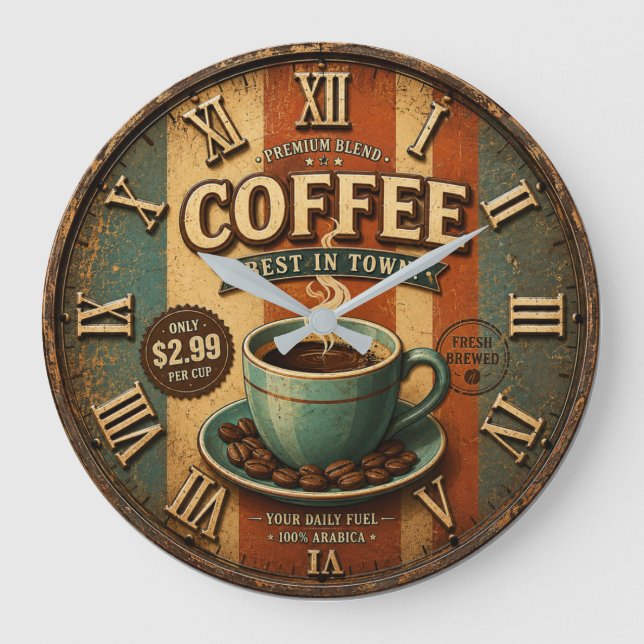 Premium Blend Coffee Large Clock (Front)