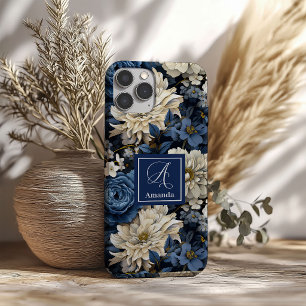 Premium Blue and White Flowers Luxury Phone Case