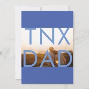 Premium Blue Minimalism Father's Day Multi Photo Thank You Card
