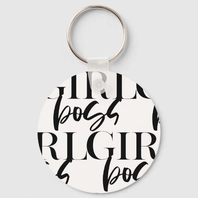 Premium Boss Girl | Modern Ultra Black Text Keychain (Front)