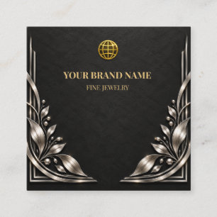 Premium Charcoal Black Silver Necklace Card