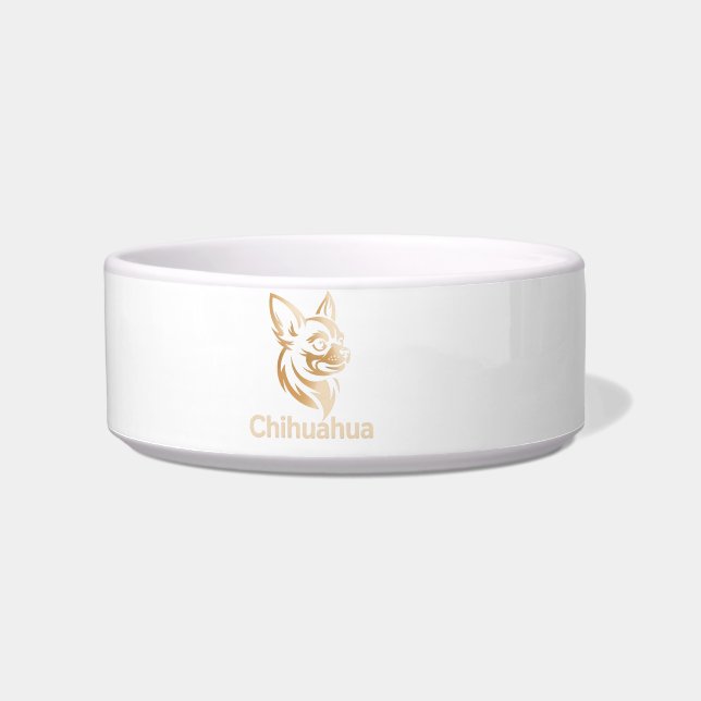 Premium Chihuahua Design in Gold Bowl (Front)