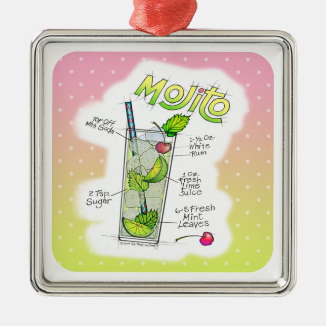 PREMIUM CHRISTMAS ORNAMENT - MOJITO RECIPE ART (Front)