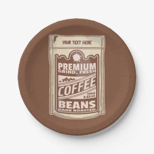 Premium coffee beans food poster cafe Barista Paper Plate