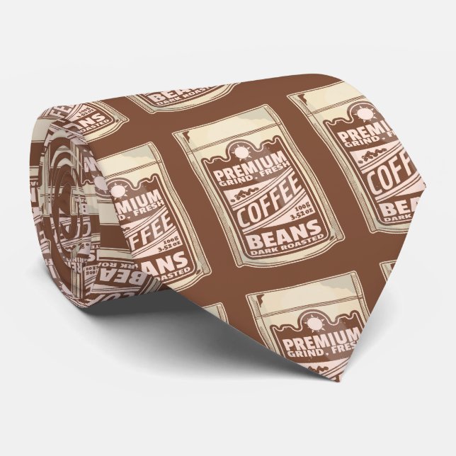 Premium coffee beans food poster cafe Barista Tie (Rolled)