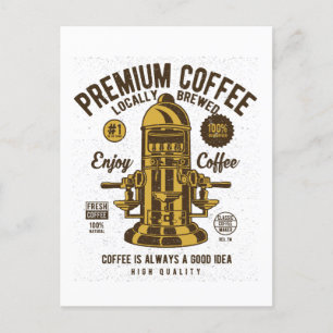 Premium Coffee Vintage Barista  Postcard