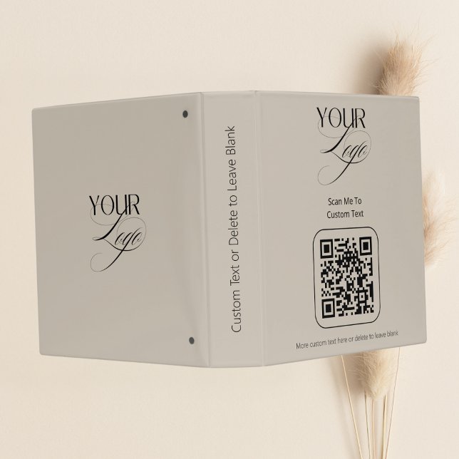 Premium Custom Text Pastel Vanilla QR Code Logo  Binder (Creator Uploaded)