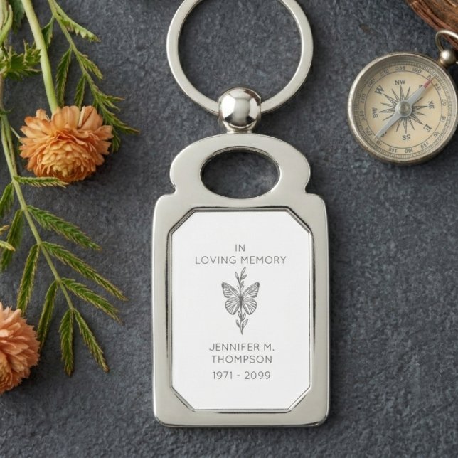 Premium Customizable In Loving Memory Butterfly Keychain (Premium Customizable In Loving Memory Butterfly Keychain
)