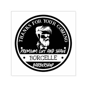 Premium Cut & Shave   Custom Barber Shop  Self-inking Stamp