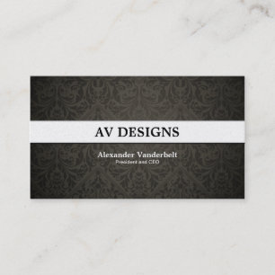 Premium Damask Black and Gold Business Card