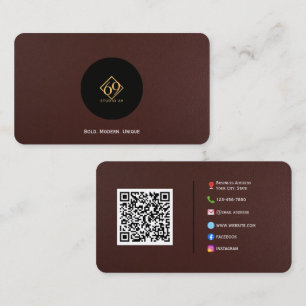 Premium Dark Brown Leather Business Card