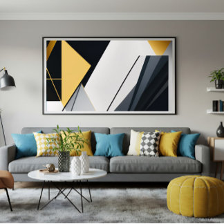 Premium Diagonal Geometry Canvas Print