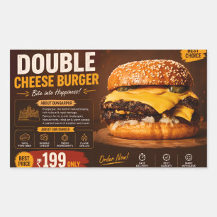 Premium Double Cheese Burger Promotional Poster – Sticker