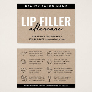 Premium Eco Kraft Lip Filler Aftercare Card