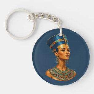 Premium Egyptian Pharaoh Queen Nefertiti portrait Keychain