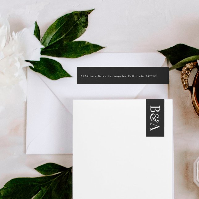 Premium Elegant | Editable MONOGRAM Wedding Wrap Around Label (Creator Uploaded)