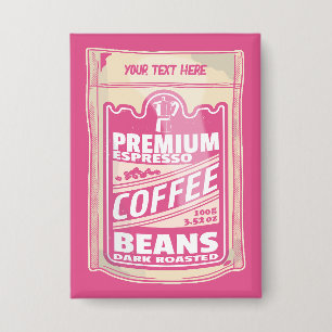 Premium espresso coffee beans pink food pop art