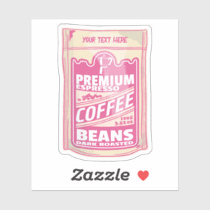 Premium espresso coffee beans pink food pop art