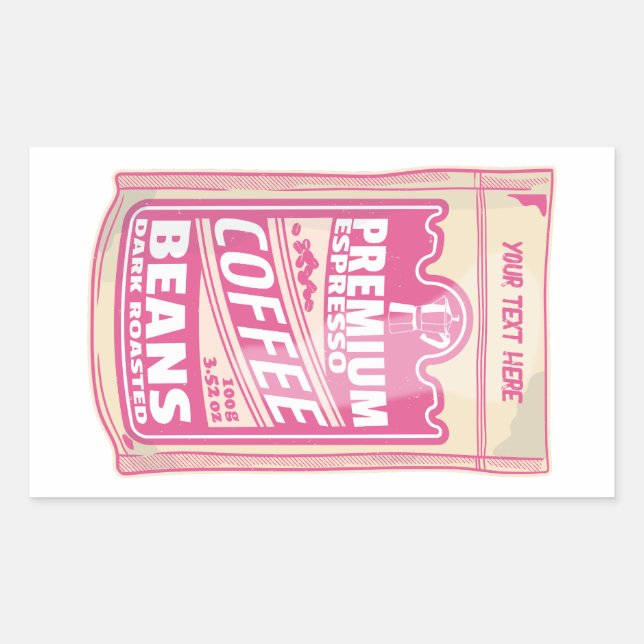 Premium espresso coffee beans pink food pop art sticker (Front)