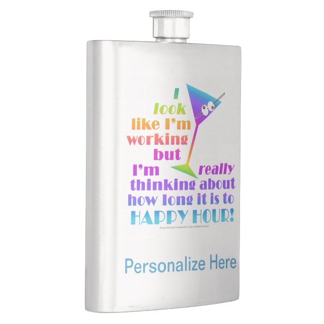 Premium FLASK - How Long to Happy Hour (Right)