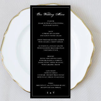 Premium Framed | Elegant Monogram Wedding Menu