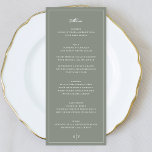 Premium Framed Sage Green Monogram Wedding Menu<br><div class="desc">part of a collection</div>